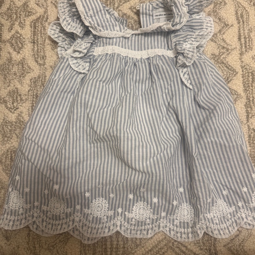 Cupcakes & Cashmere Striped Dress with Lace Accents